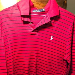 Red and Navy Striped Polo